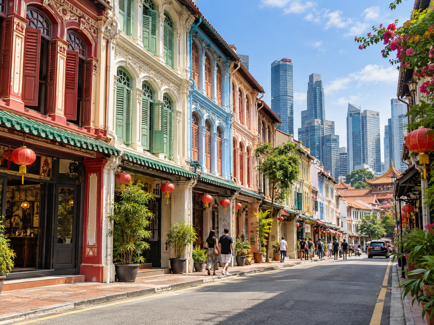Historic shophouses in Singapore Chinatown